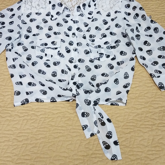 Vintage Bongo skull crop top Size M - Picture 8 of 12